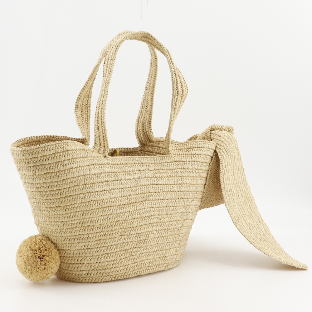 Loewe Bunny Basket Handbag, A223S17X01, Raffia x Calfskin, Made in Madagascar... - Picture 3 of 16